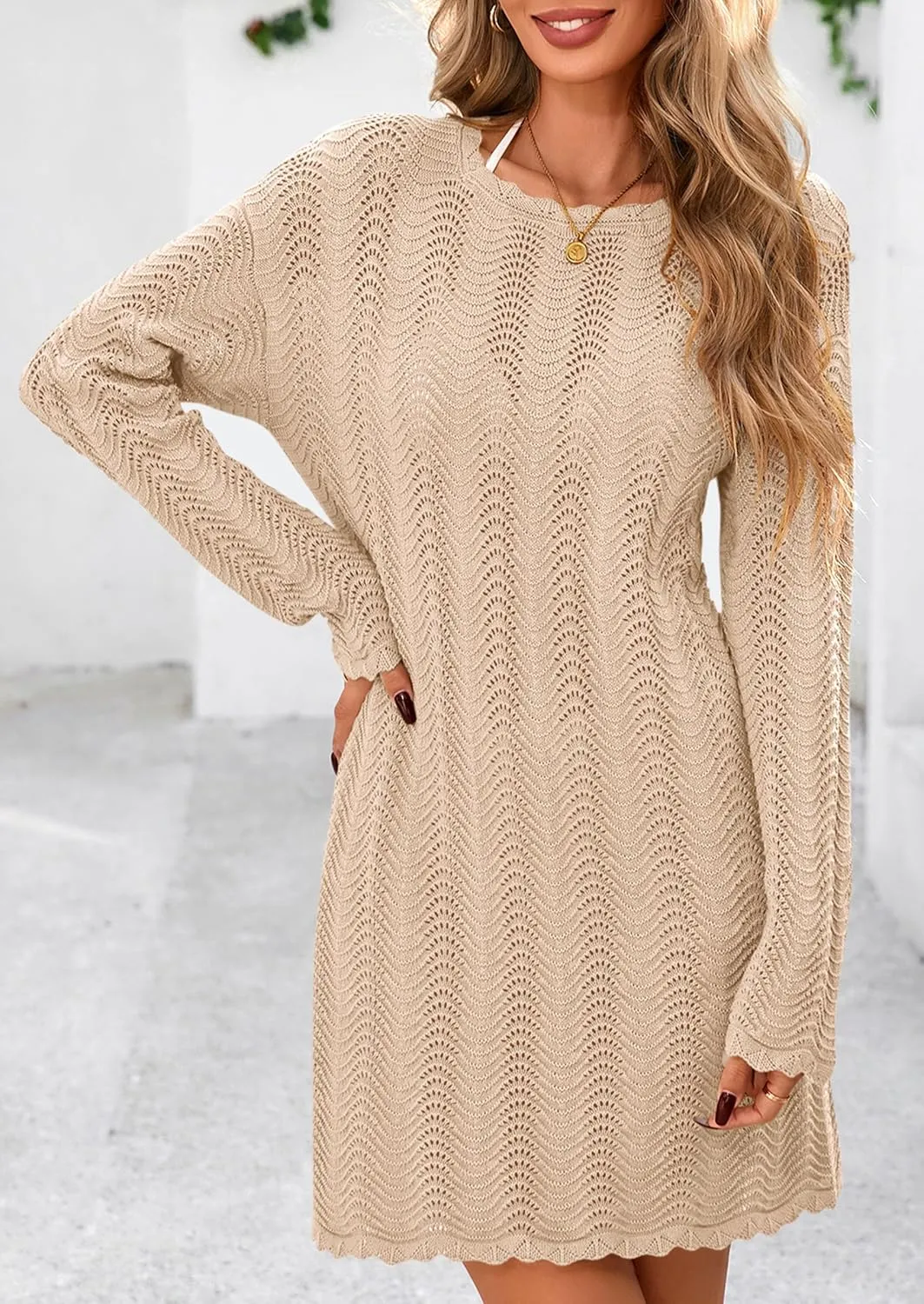 PRETTYGARDEN Women's Swimsuit Cover Up 2025 Summer Bathing Suit Swimwear Crochet Knit Dress Fashion Beach Vacation Clothes