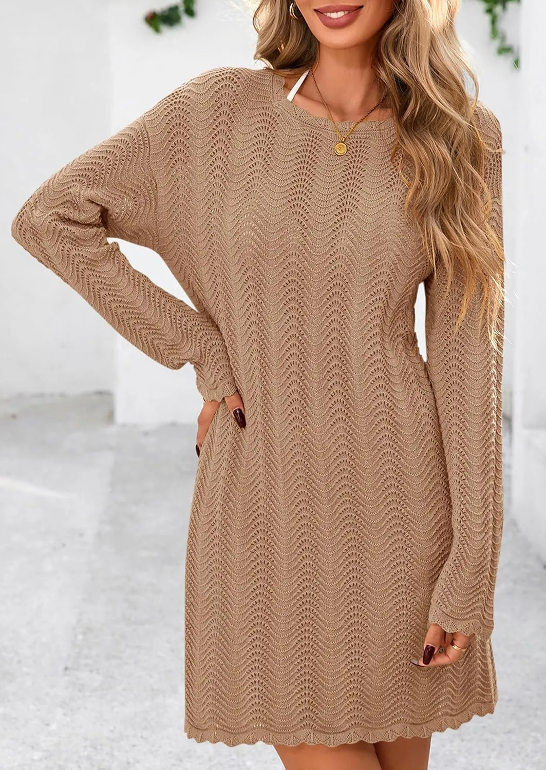 PRETTYGARDEN Women's Swimsuit Cover Up 2025 Summer Bathing Suit Swimwear Crochet Knit Dress Fashion Beach Vacation Clothes