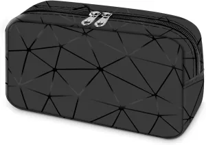 PU Leather Sanitary Napkin Storage Bag Small Make Up Bag Travel Cosmetic Bag Menstrual Cup Pouch First Period Kit Bag for Teen Girls Women (Black)