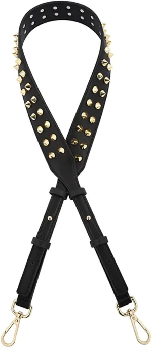 Purse Shoulder Strap Adjustable Double-sided Leather Rivet Crossbody Bag Strap Wide Replacement Belt Accessories for Female