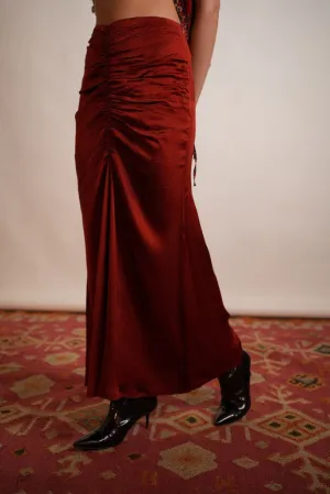 Red Satin Skirt