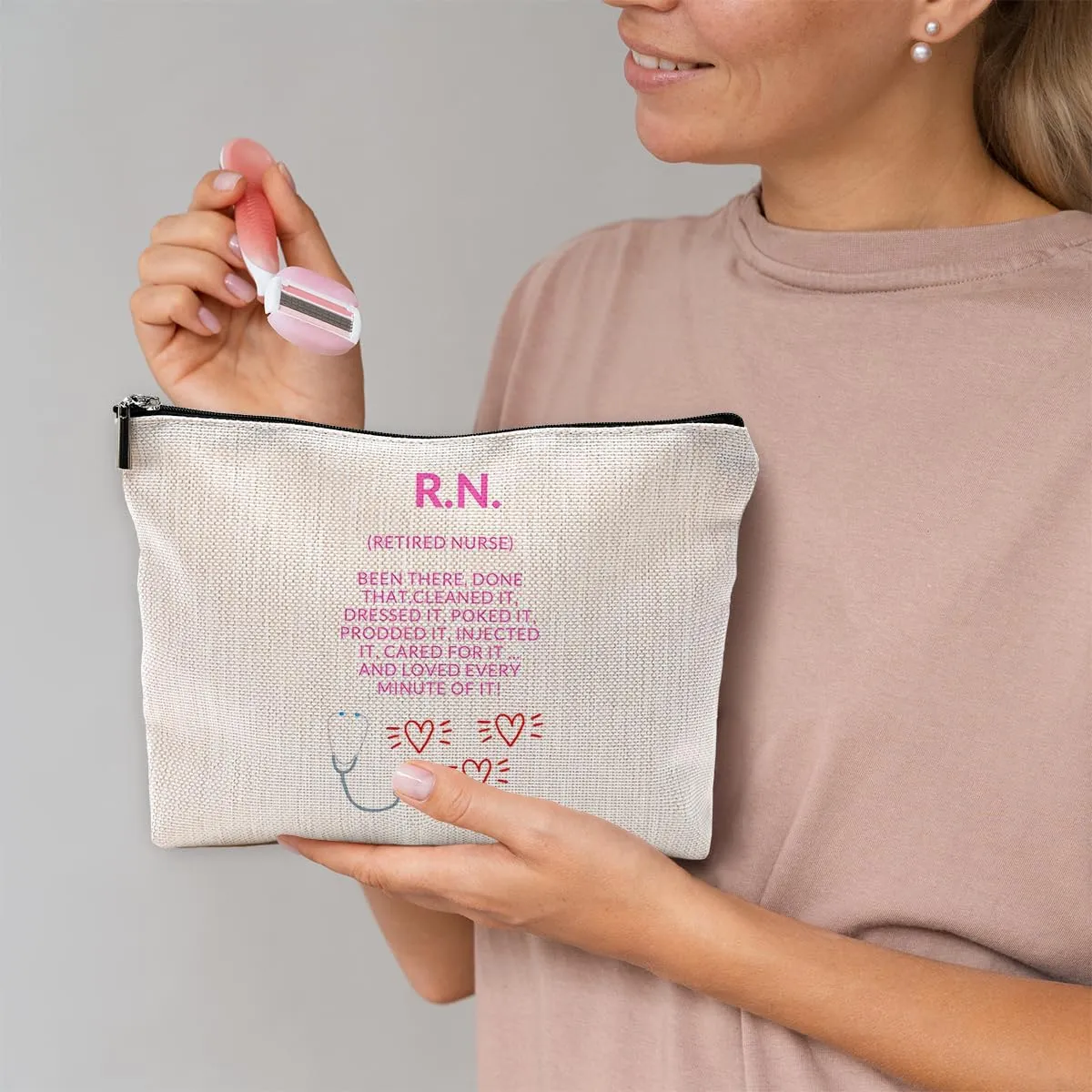 Retired Nurse Makeup Bag, Retirement Gifts for Nurses, Nurse Retirement Gifts for Women, Retired Nurse Gifts, Farewell Gifts for Nurse Coworkers, Womens Makeup Bag, Cosmetic Bags for Women