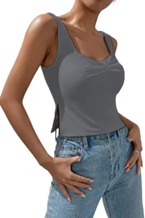 Ribbed Tank Tops for Women Sleeveless Camisole Racerback Blouse, Casual Loose Fit Summer Basic Tops