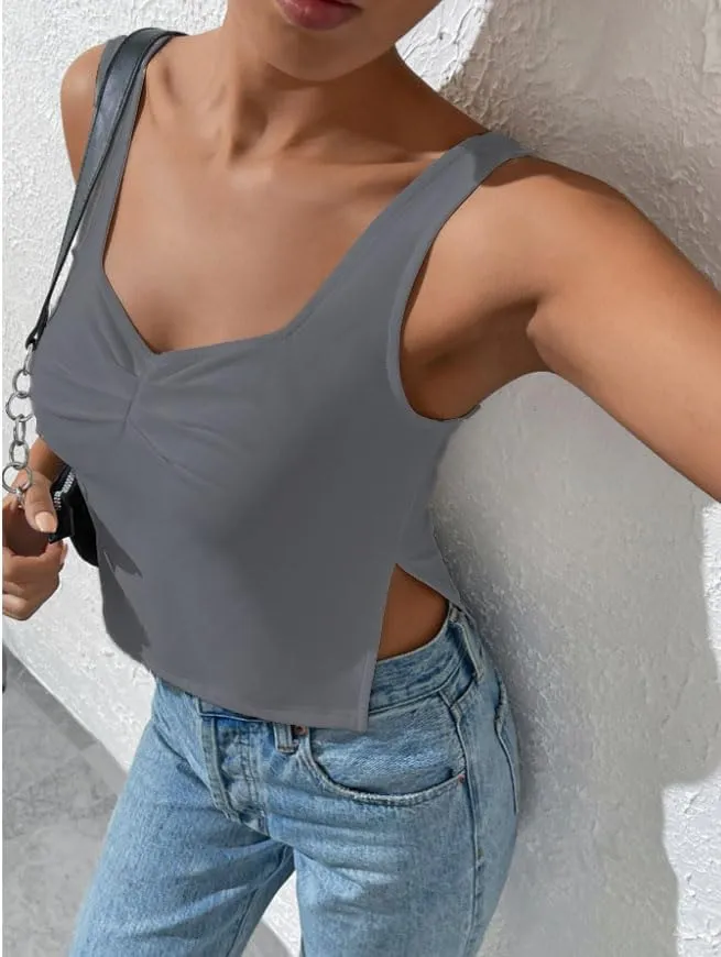 Ribbed Tank Tops for Women Sleeveless Camisole Racerback Blouse, Casual Loose Fit Summer Basic Tops