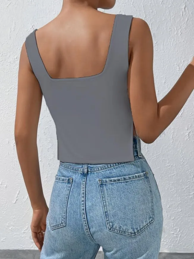 Ribbed Tank Tops for Women Sleeveless Camisole Racerback Blouse, Casual Loose Fit Summer Basic Tops