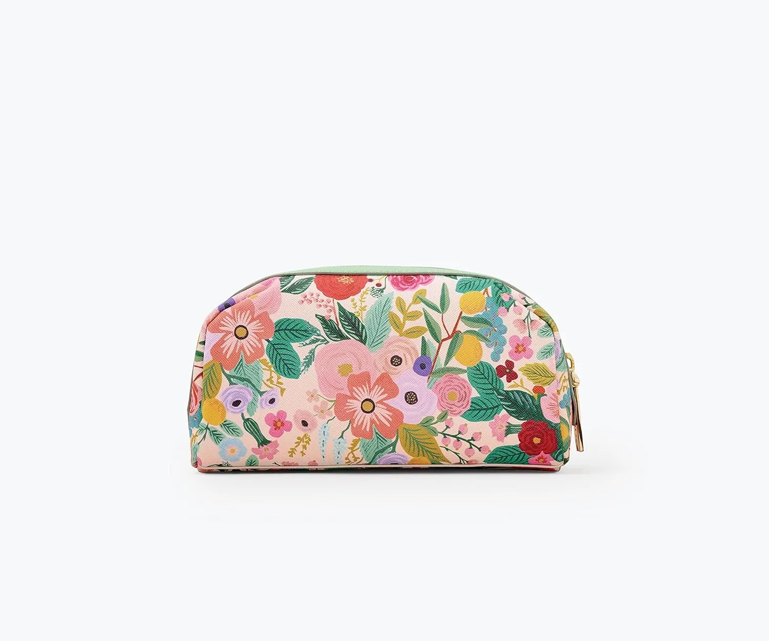 RIFLE PAPER CO. Garden Party Small Cosmetic Pouch For Storing Small Accessories, Includes Gold Zipper, Printed In Full Color With Stylized Pattern & Foil Stamped Logo