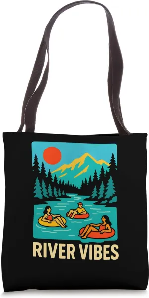 River Float Trip Vibes Retro Women's Fun Tote Bag
