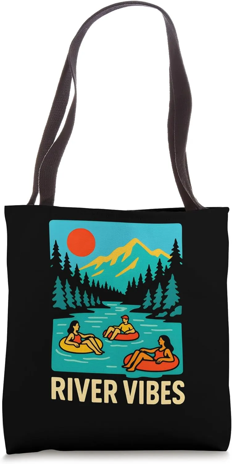 River Float Trip Vibes Retro Women's Fun Tote Bag