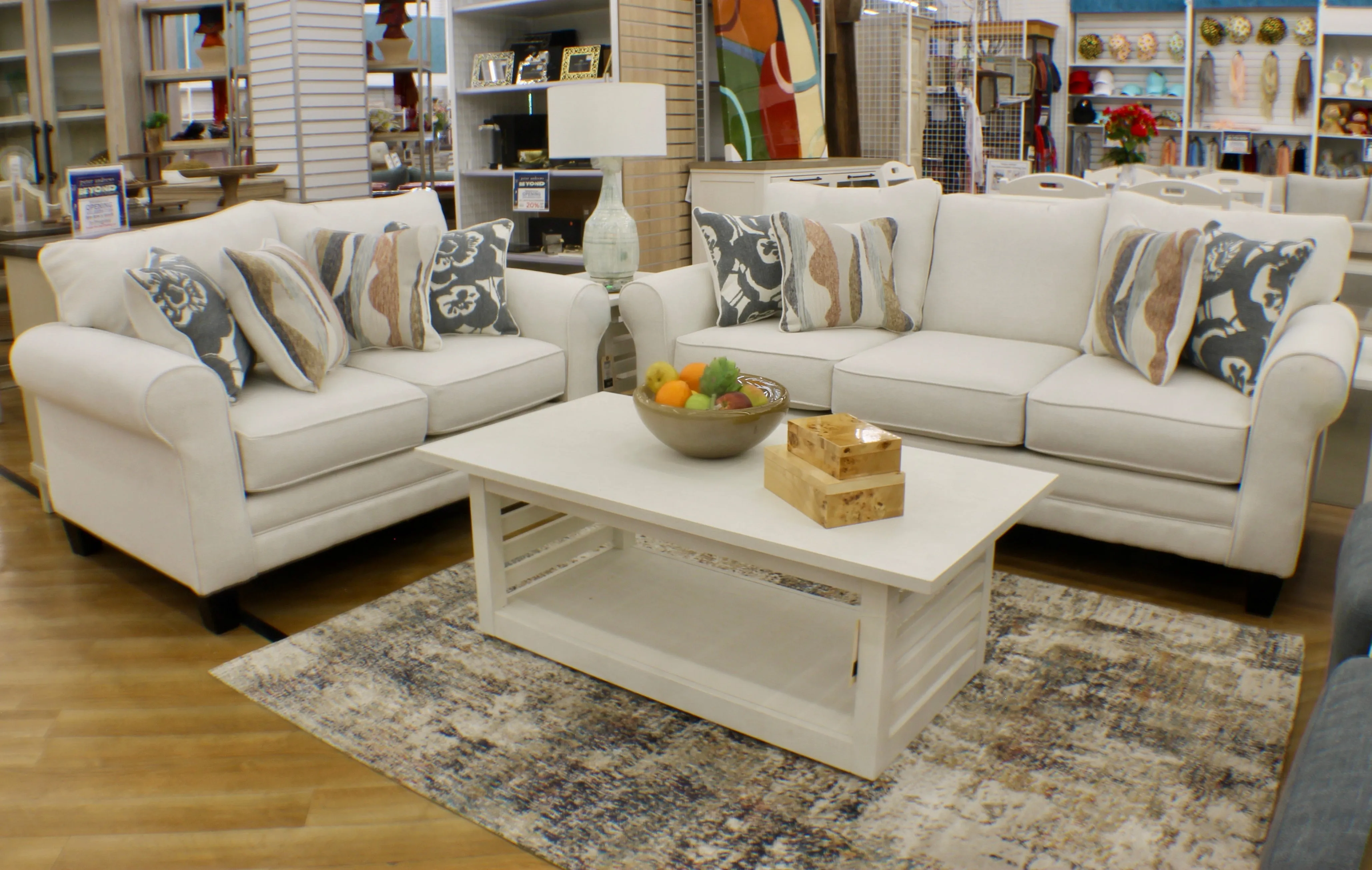 Rolled Arm Salt 65" Love Seat with Performance Fabric