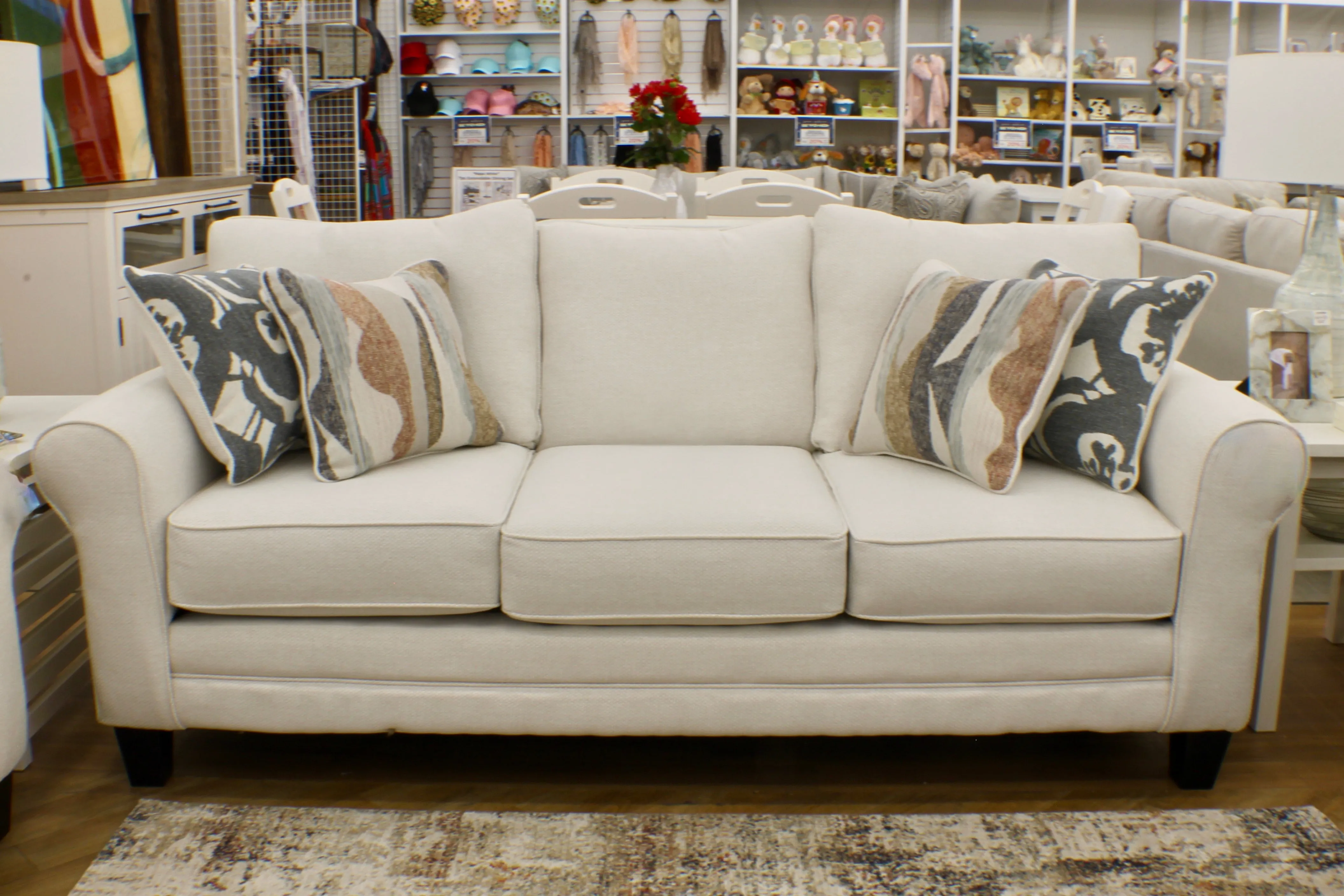 Rolled Arm Salt Sofa   Love Seat Performance Fabric 2-Pc Set