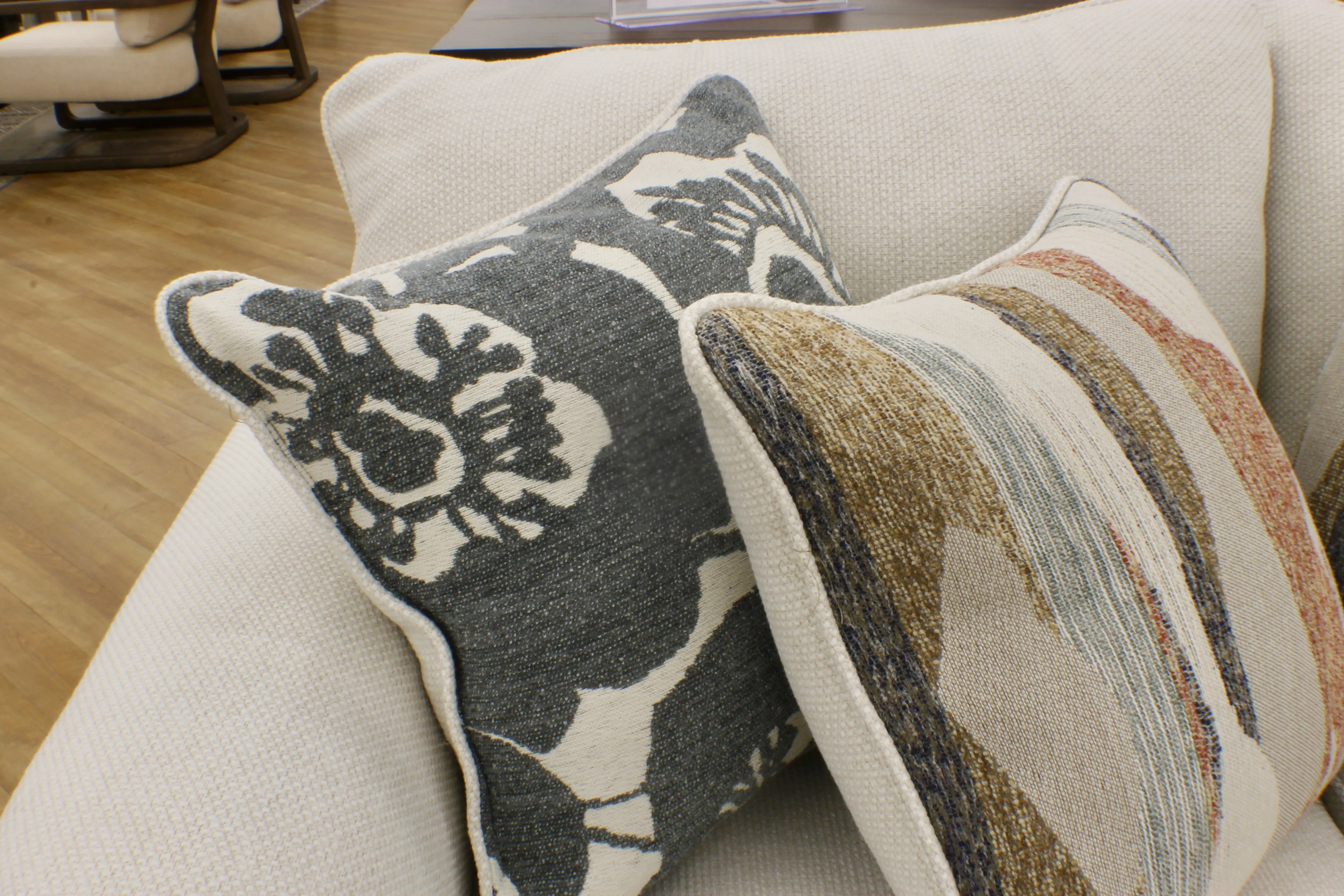 Rolled Arm Salt Sofa   Love Seat Performance Fabric 2-Pc Set