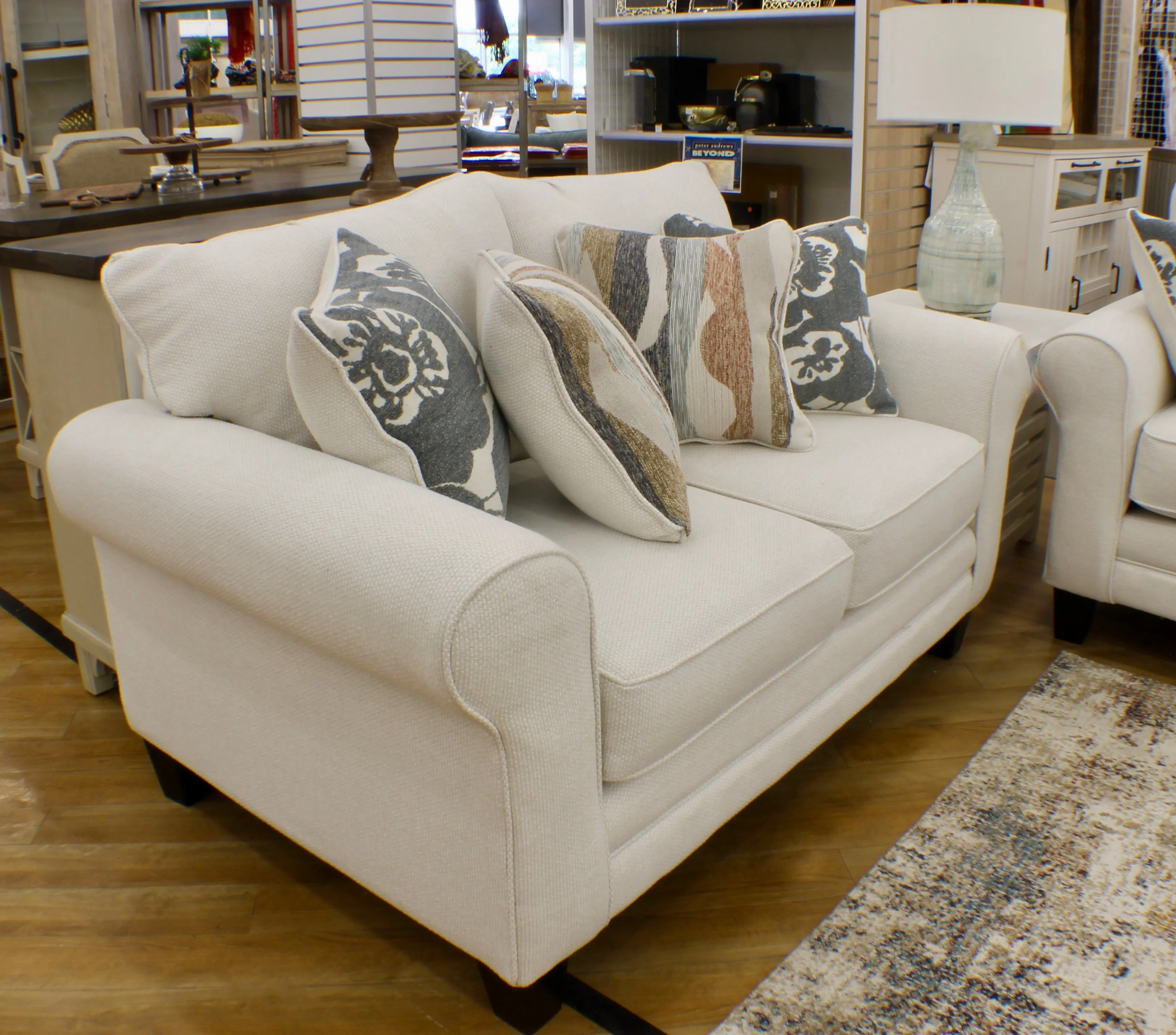 Rolled Arm Salt Sofa   Love Seat Performance Fabric 2-Pc Set