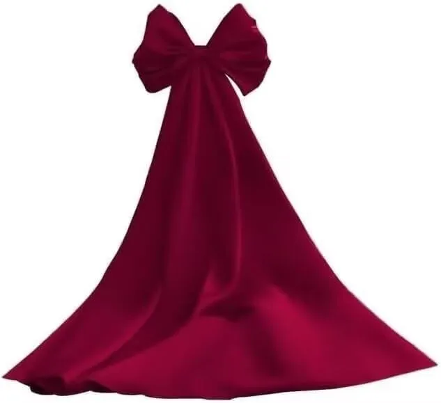 RunaCelle Removable Satin Big Bow Sleeves Satin Cloak for Wedding Dress Bridal Accessories Long Detachable Sleeves Train