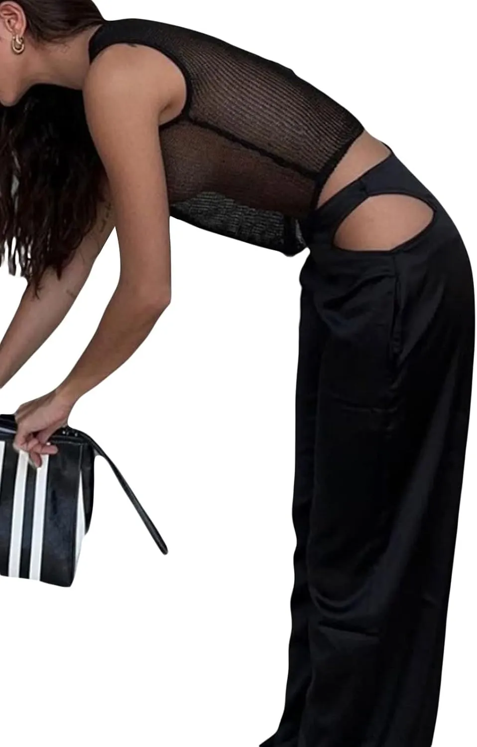 Sheer Mesh Tank Top for Women Sleeveless See Through Going Out Tops Summer Y2k Camisole Tops