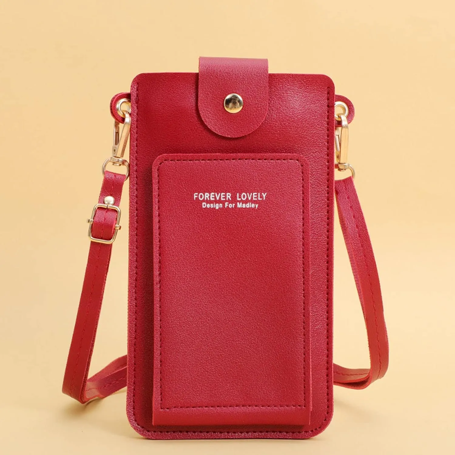 Shoulder Bags for Women Women Artificial Leather Solid Color Hasp Transparent Operation Ccreen Phone Bag Shoulder