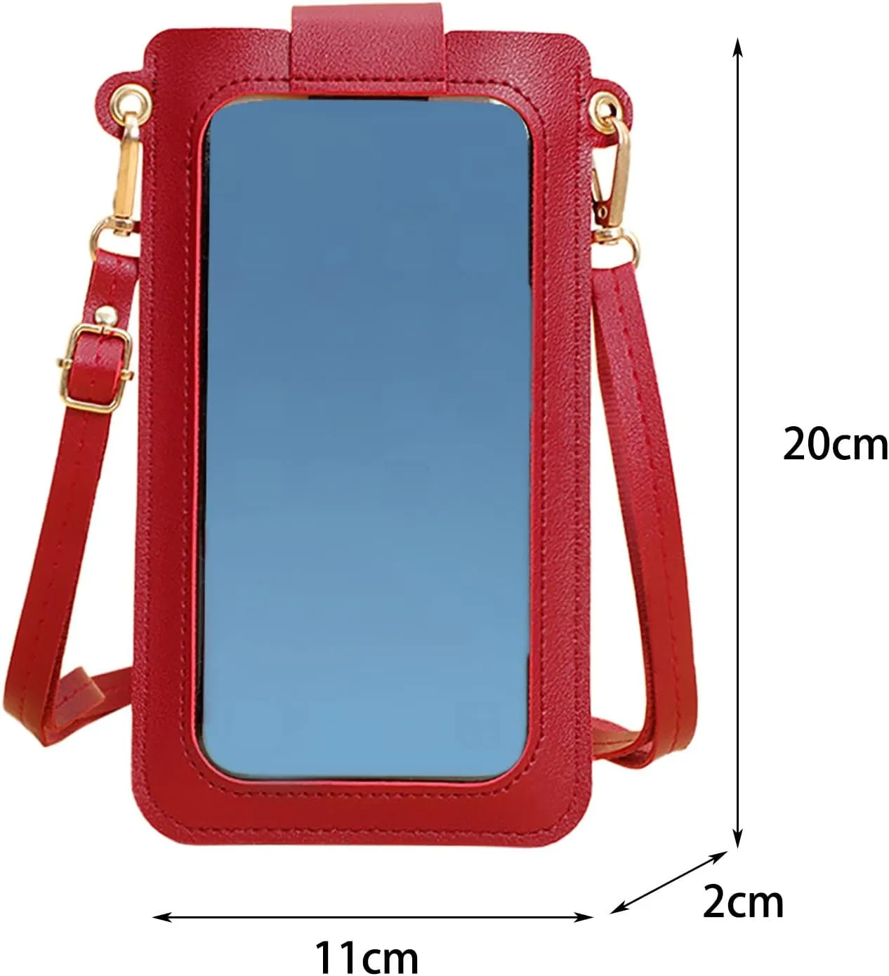 Shoulder Bags for Women Women Artificial Leather Solid Color Hasp Transparent Operation Ccreen Phone Bag Shoulder