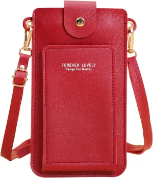 Shoulder Bags for Women Women Artificial Leather Solid Color Hasp Transparent Operation Ccreen Phone Bag Shoulder