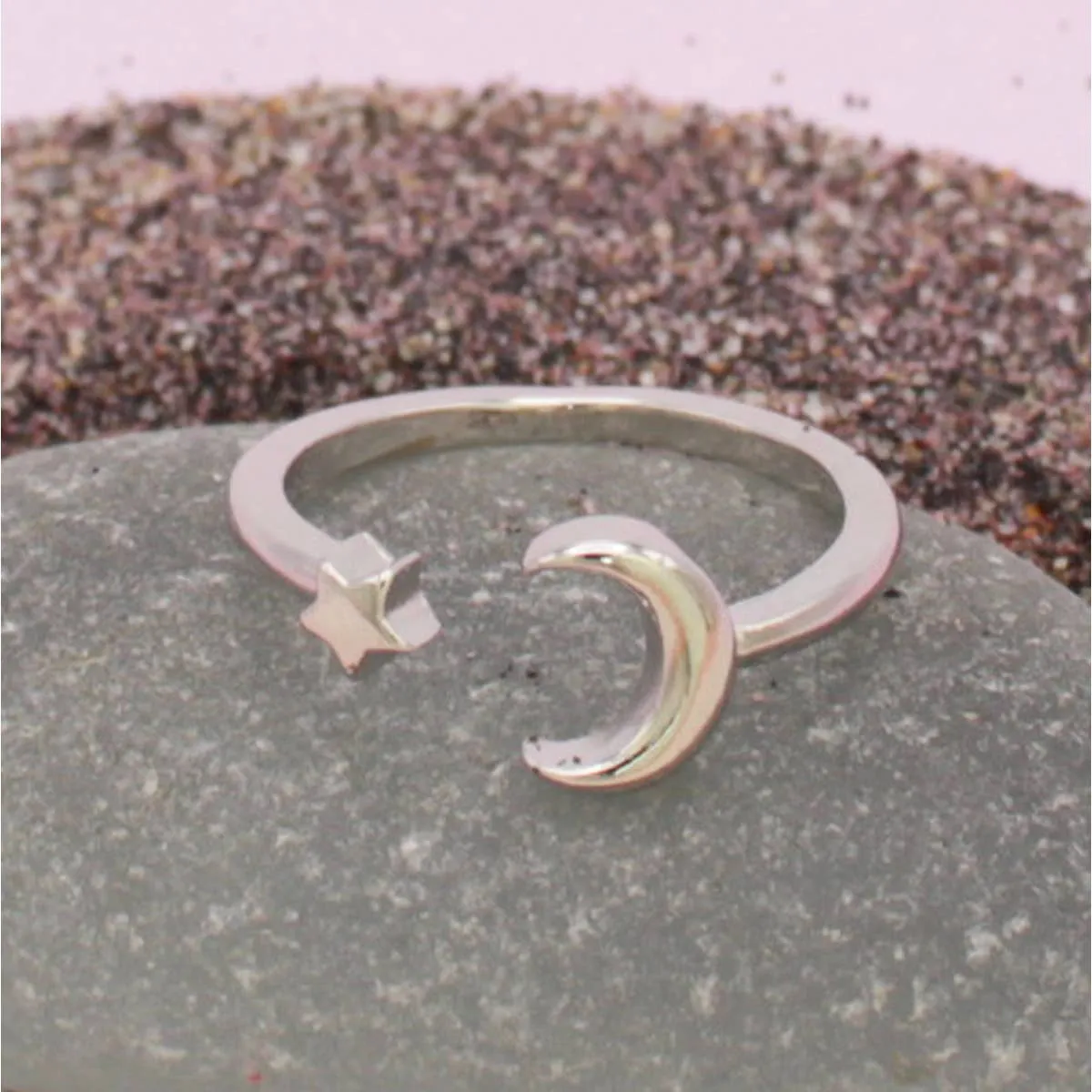 Silver Star Moon Adjustable Toe Rings
