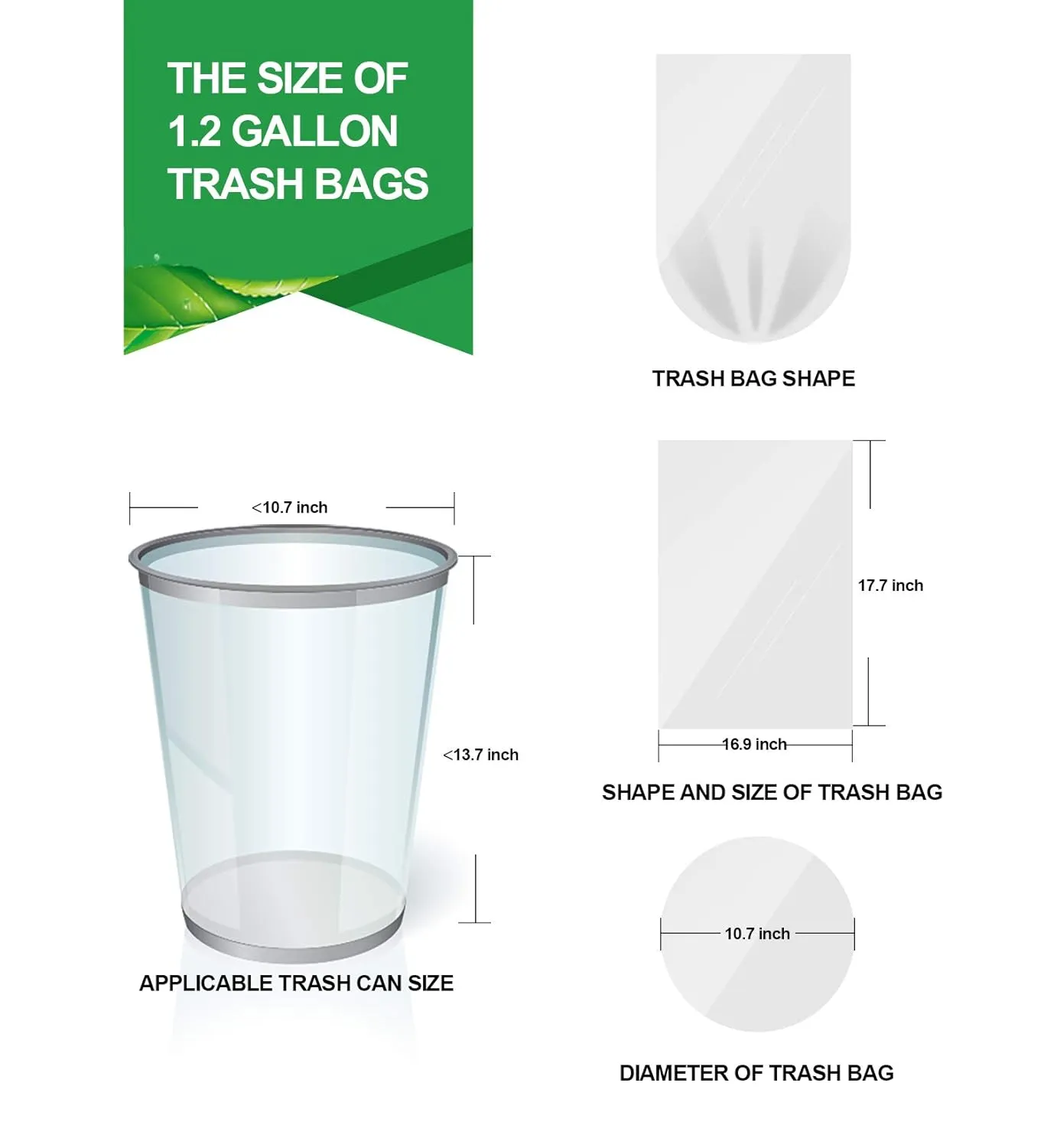 Small Clear Trash Bags FORID 1.2 Gallon Tiny Garbage Bags 220 Count Wastebasket Bin Liners for Bathroom Bedroom Office Garbage Can 5 Liters - Durable & Thick Can Liners
