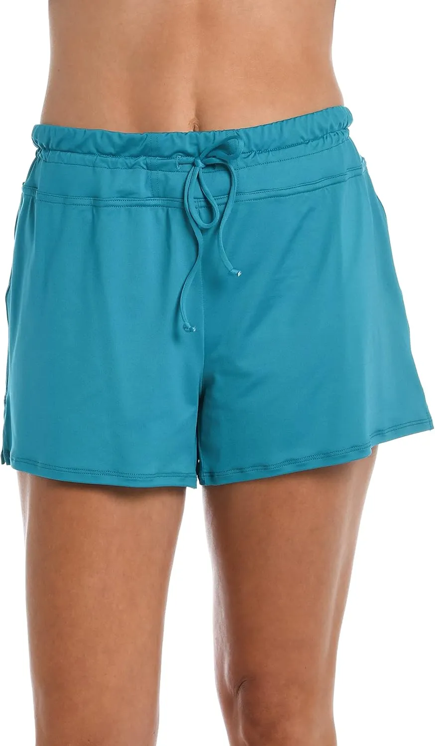 Solid Front Tie Swim Short Bikini Swimsuit Bottom