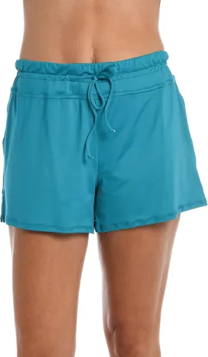 Solid Front Tie Swim Short Bikini Swimsuit Bottom