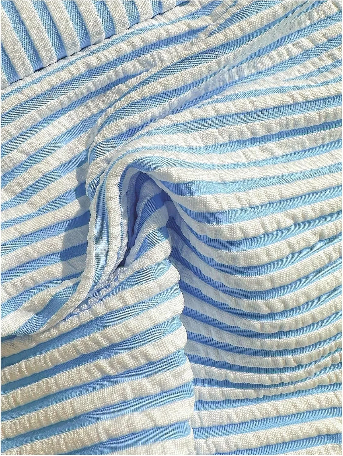 SOLY HUX Women's Two Piece Swimsuit Striped V Wired High Waisted Bikini Set Bathing Suit
