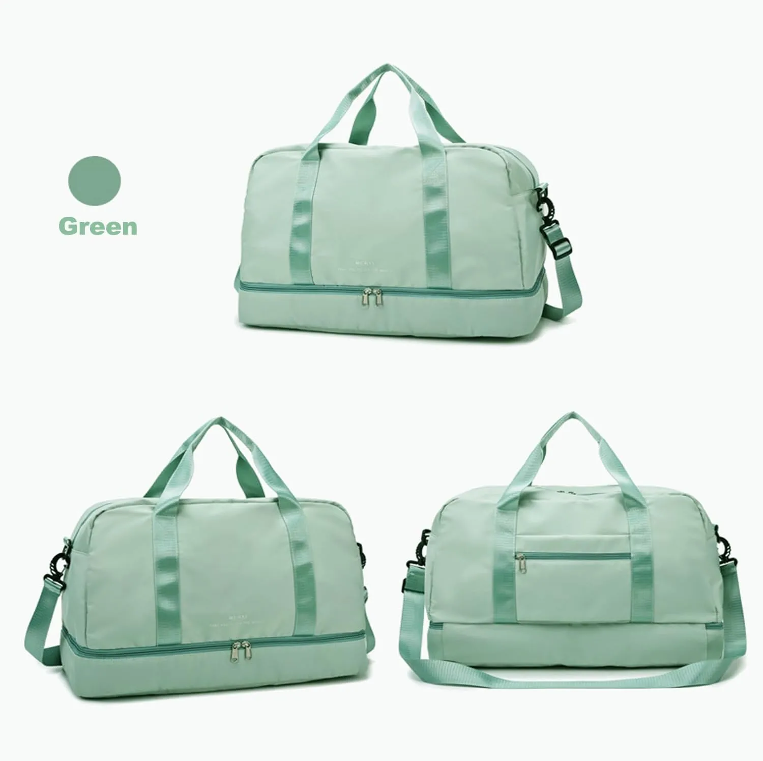 Sports Travel Duffel Bag for Women,Light Gym Bag with Shoe Compartment,Large Capacity Weekender Overnight with Wet Pocket for Lady Travel, Gym, Yoga Green