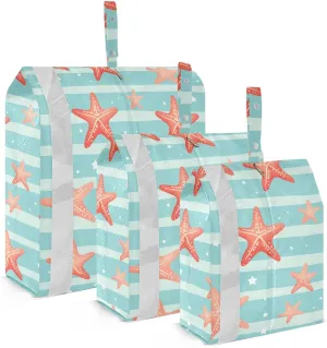 Starfish Stripes Packing Cubes for Travel 3 Set Packing Cubes Large Luggage Organizer Bags for Travel Accessories