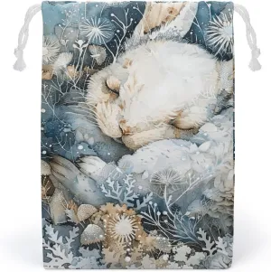 Storage Bags Makeup Bag Toy Bag Reusable Bags Toiletry A Sleeping Rabbit Printed Organizer Multi Purpose Foldable Ditty Bag Travel Pouch