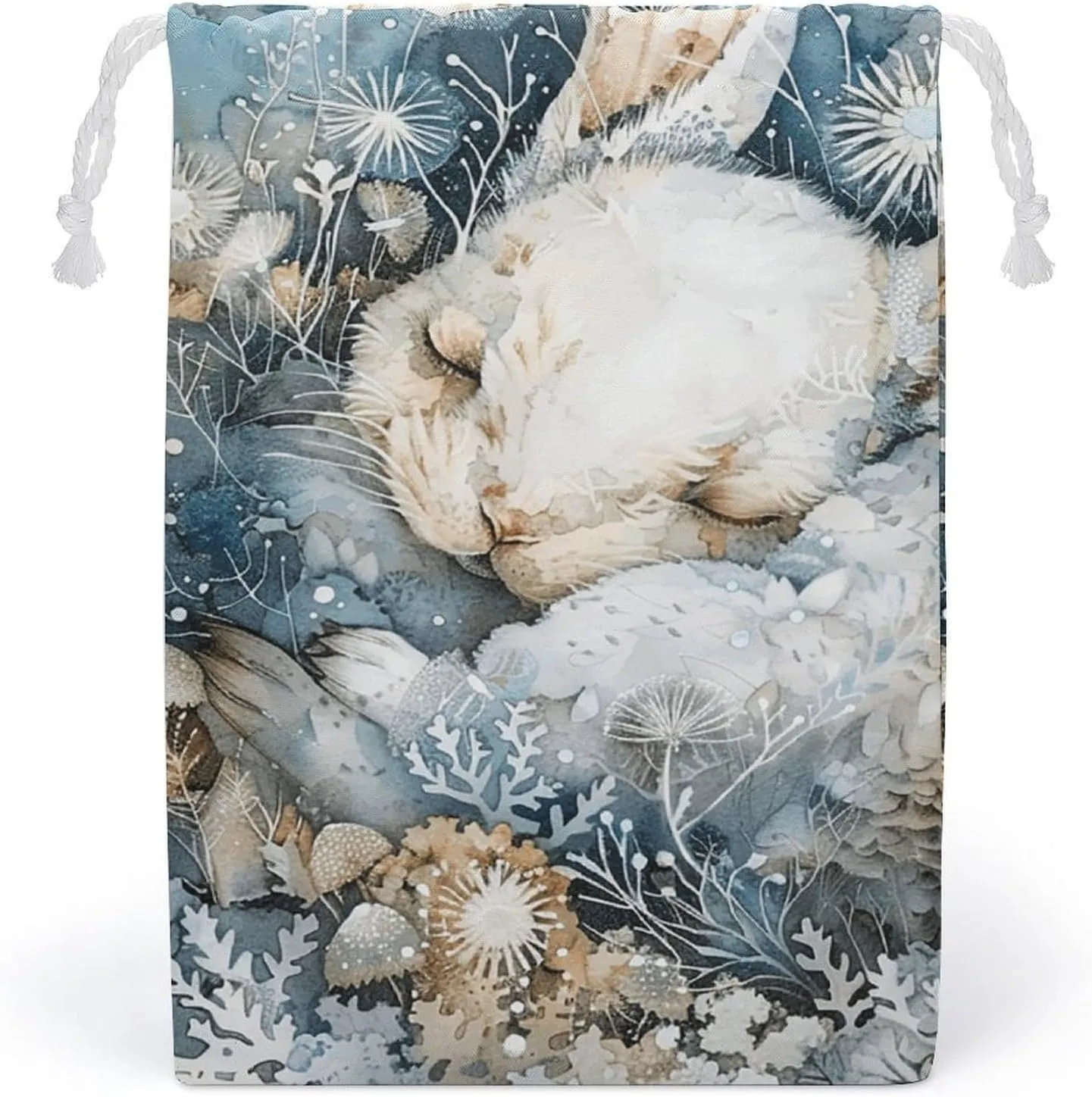 Storage Bags Makeup Bag Toy Bag Reusable Bags Toiletry A Sleeping Rabbit Printed Organizer Multi Purpose Foldable Ditty Bag Travel Pouch