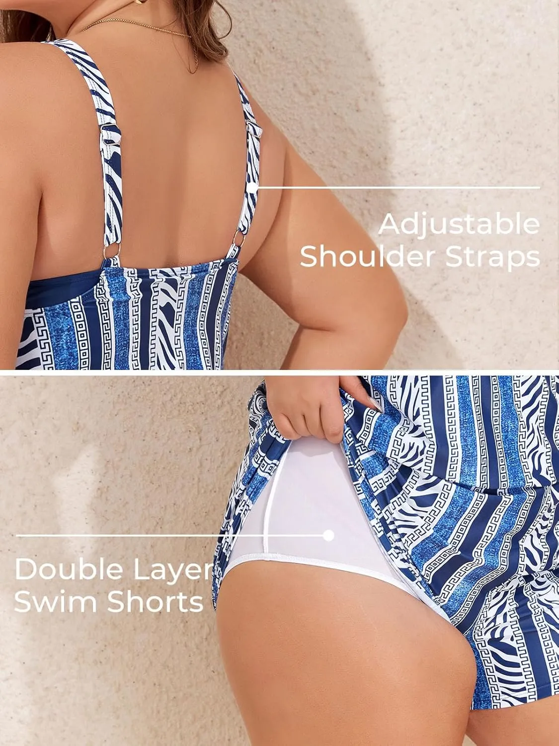Summer Mae Plus Size Swim Romper Women One Piece Swimsuit Blouson Bathing Suit with Pockets 2025 Modest Swimwear