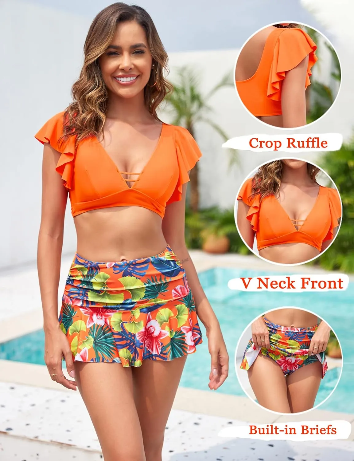 Tankini Swimsuits for Women 2 Piece Bathing Suits Tummy Control Ruffle Bestselling Bikini 2025 Swim Suit with Skirt
