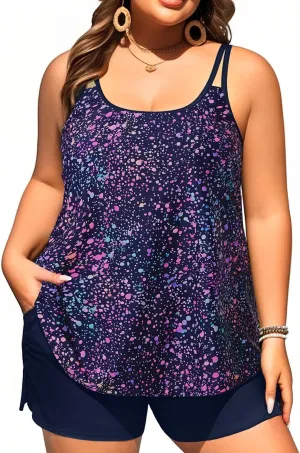 Tempt Me Plus Size Tankini Swimsuits - Women Two Piece Tankini Top with Shorts Flowy Swimsuit 2025 Bathing Suits