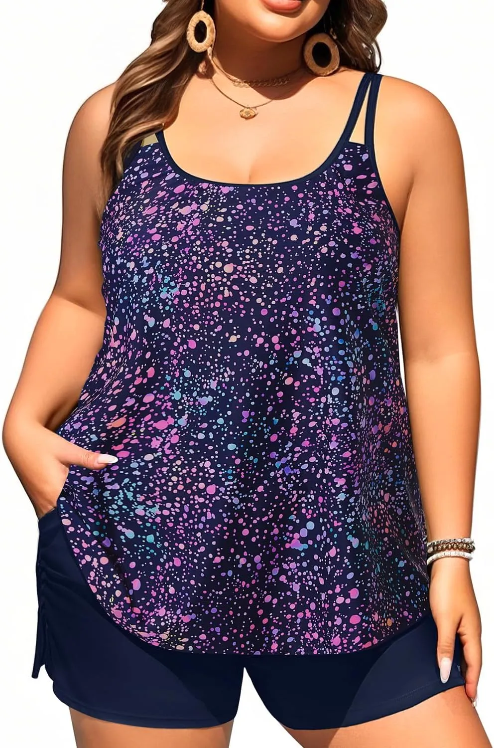 Tempt Me Plus Size Tankini Swimsuits - Women Two Piece Tankini Top with Shorts Flowy Swimsuit 2025 Bathing Suits