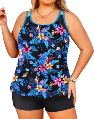Tempt Me Women Plus Size Tankini Swimsuits - Two Piece Tummy Control Bathing Suits with Shorts 2025 Swimwear