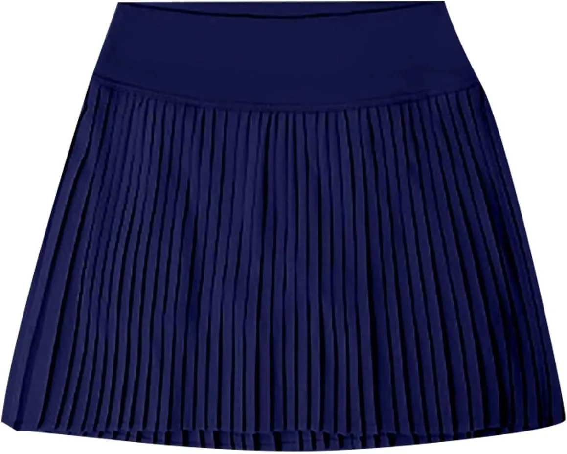 Tennis Skirts for Women with Shorts Trendy Pleated High Elastic Waist Sports Yoga Midi Skirts Flowy & Breathable