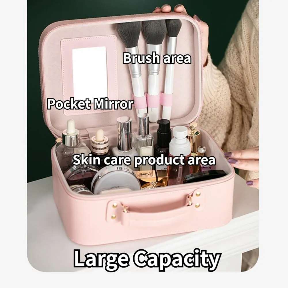 Toiletry Bag for Women Men, Waterproof Makeup Cosmetic Bag Travel Organizer Travel Bag (Small Pink)