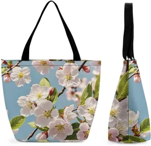 Tote Bag for Women Grocery Bag Ocean Beach Theme Foldable Shopping Bags Reusable Large Tote Bag
