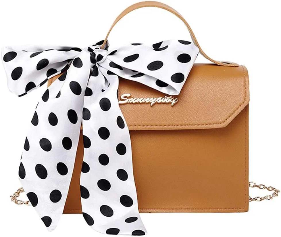 Tote Bag For Women Retro Polka Dots Cute Bow Letter Buckle Small Mobile Messenger Mini Purse Bags Shoulders Bag
