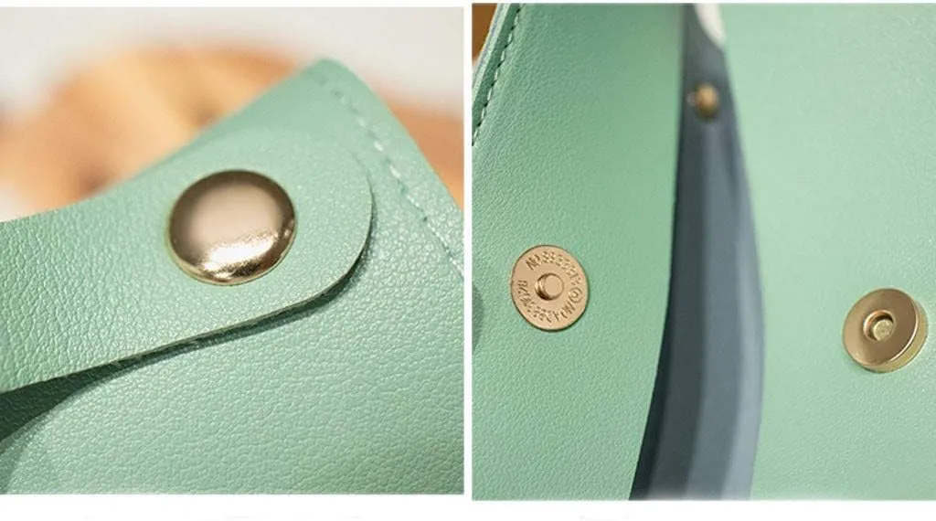 Tote Bag For Women Retro Polka Dots Cute Bow Letter Buckle Small Mobile Messenger Mini Purse Bags Shoulders Bag