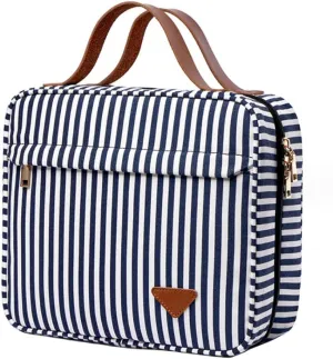 Travel Hanging Toiletry Organizer Cosmetics Makeup Bag for Women Large Toiletries Kit Set Organizer for Accessories Blue