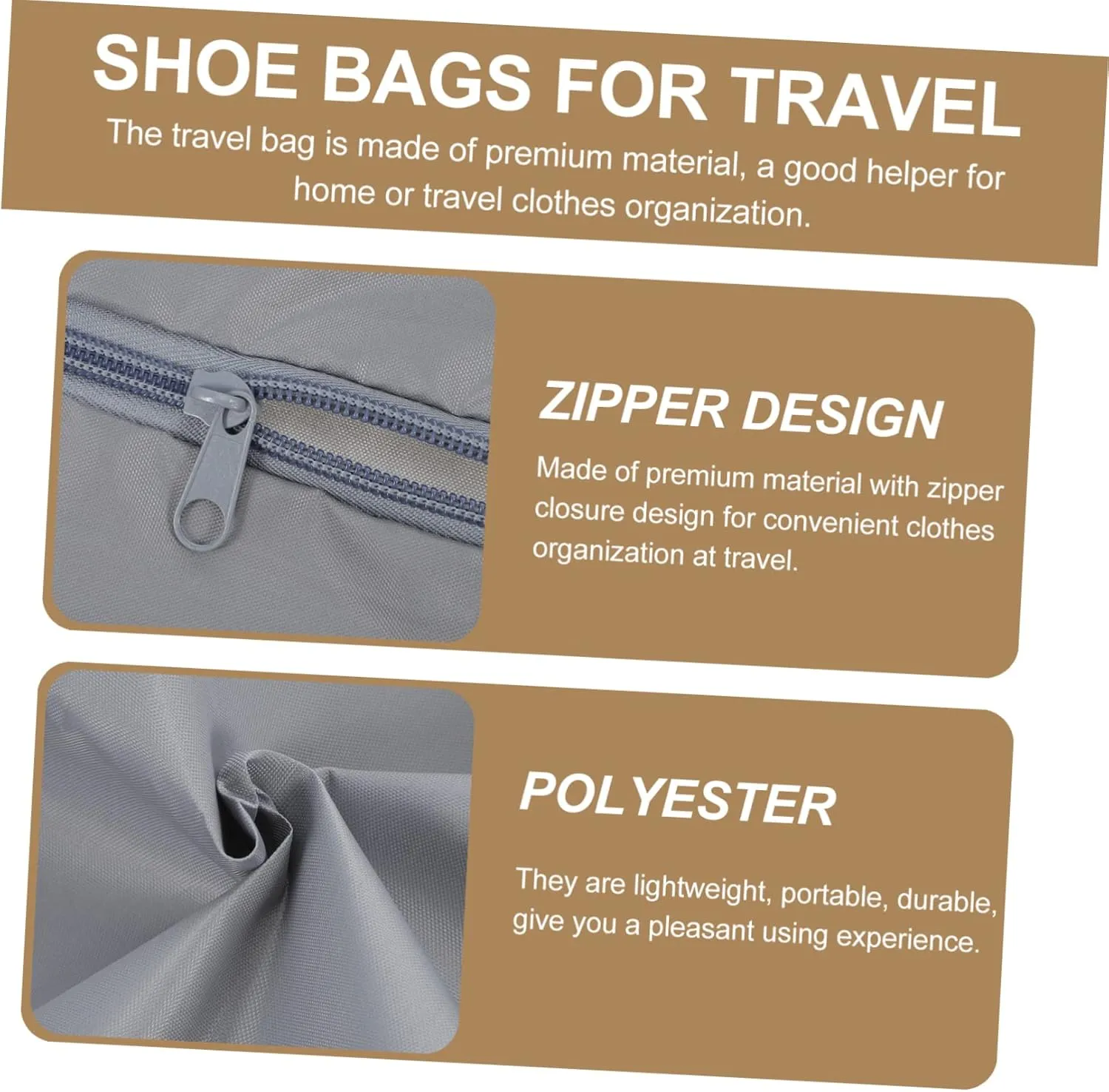 Travel Shoe Bags Set 4 Pack Packing Cubes for Suitcases Waterproof Luggage Organizers Garment Storage Bag for Men Women