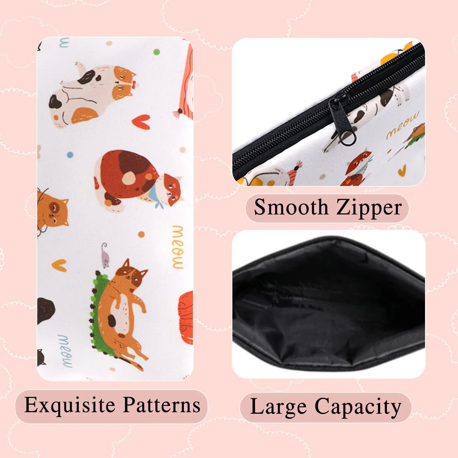 Travel Toiletry Bag, Makeup Bag for Purse, Cat Makeup Bag for Women, Personalized Birthday Gifts Idea for Women, Valentines Day Gifts (NR9725)