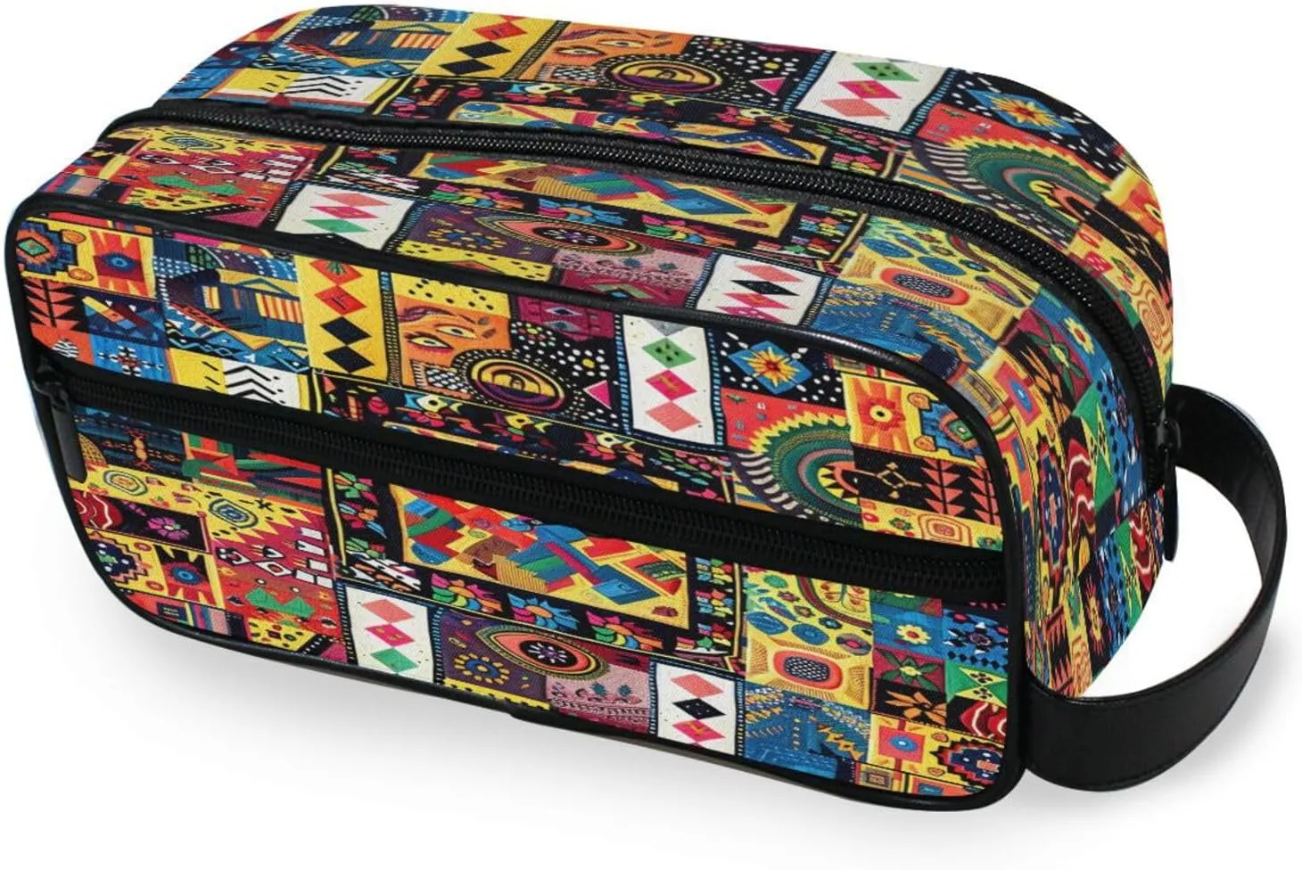 Tribal Pattern Travel Toiletry Bag for Women Men, Hanging Cosmetic Bag, Water Resistant Shaving Bag for Toiletries Accessories