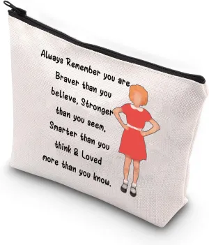 VAMSII Annie Musical Gift Makeup Bag Polyester, Waterproof Canvas, Inspirational Quote, 16*23 cm, Ideal for Travel, Work, Theatre Fans