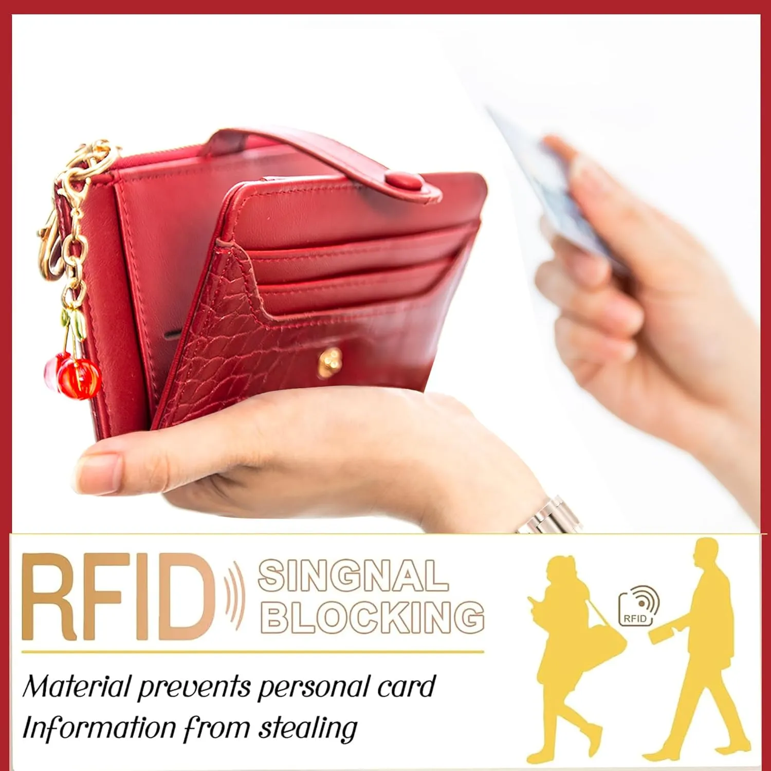 Wallet Keychain Wristlet for Women Card Holder with Bracelet and Cute Key Chains Accessories Girl Small Wallets