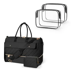 Wedama TSA Approved Toiletry Bag Clear Makeup Bags 2Pack  Large Weekender Bag for Women with Shoe Compartment for Travel Gym Camping