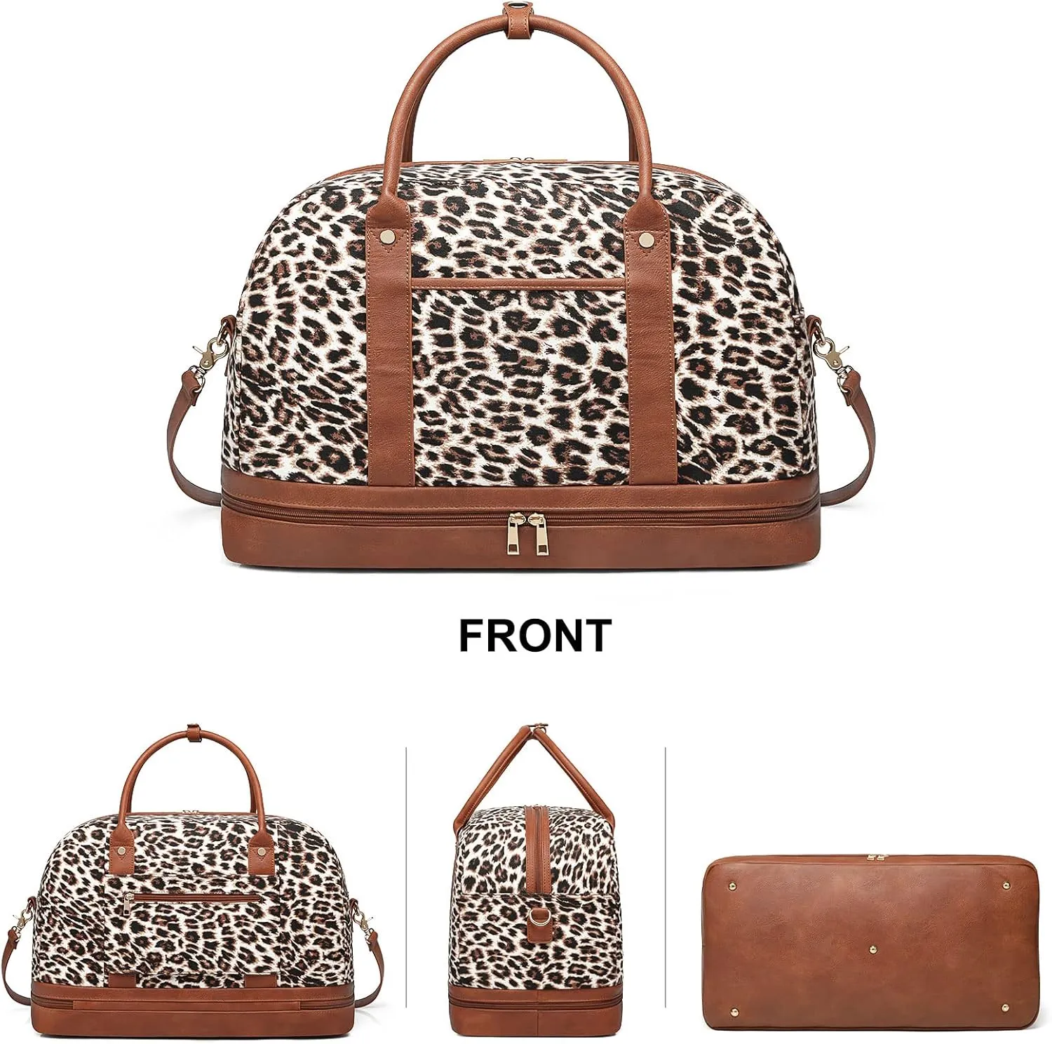 Weekender Bag for Women Canvas Overnight Bag Large Travel Tote Bag Carry on Shoulder Duffle Bag With Shoe Compartment,Perfect for Travel/Daily Use/Birthday Gift 