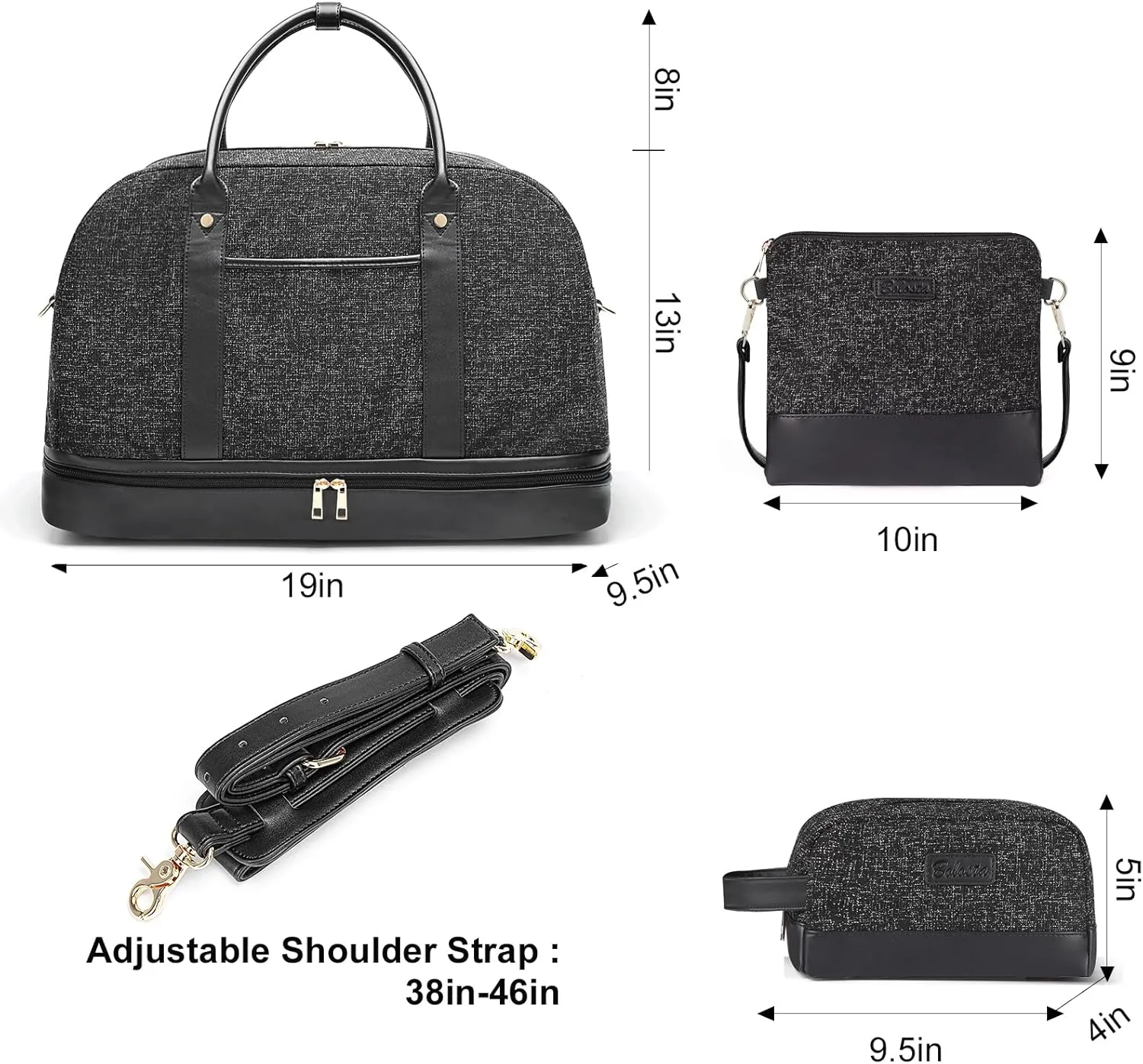Weekender Bag for Women Canvas Overnight Bag Large Travel Tote Bag Carry on Shoulder Duffle Bag With Shoe Compartment,Perfect for Travel/Daily Use/Birthday Gift 