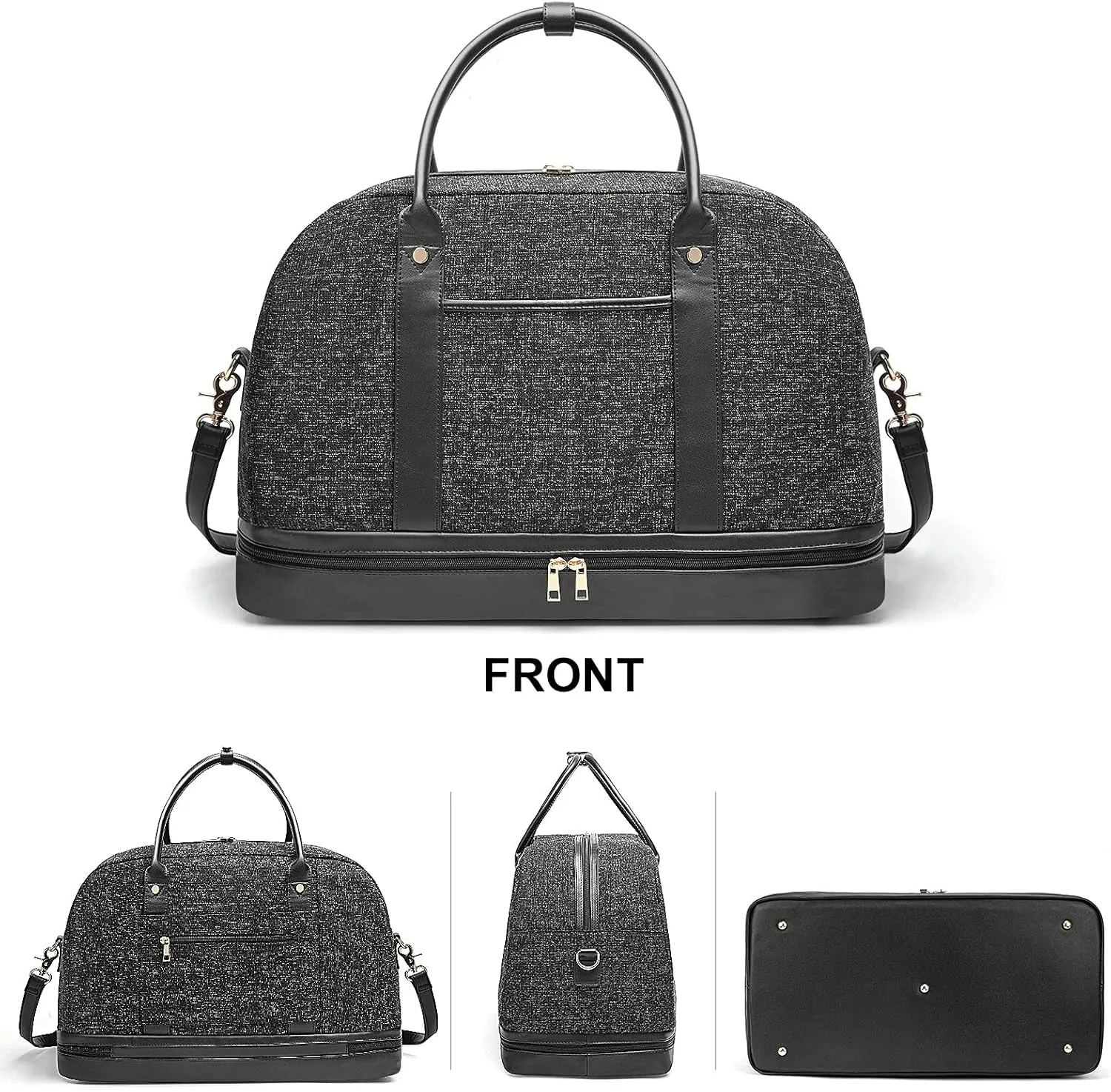 Weekender Bag for Women Canvas Overnight Bag Large Travel Tote Bag Carry on Shoulder Duffle Bag With Shoe Compartment,Perfect for Travel/Daily Use/Birthday Gift 